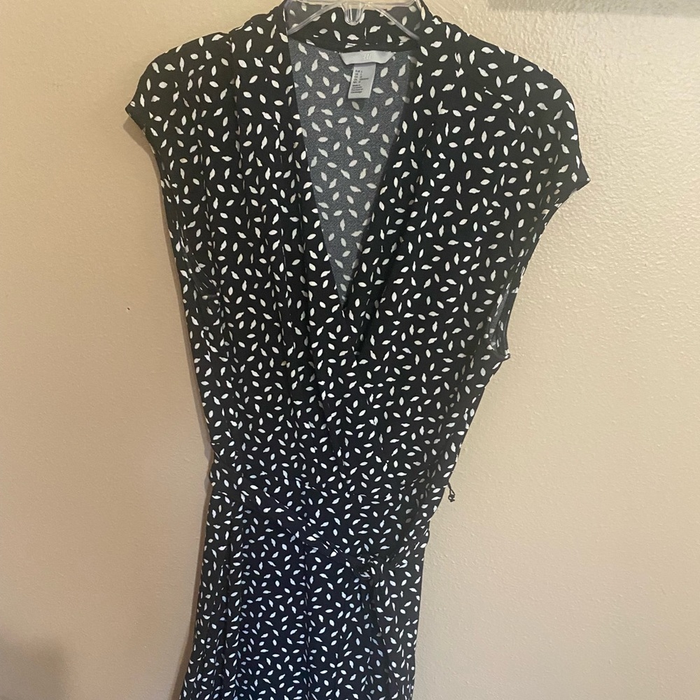 Calf length dress with belt